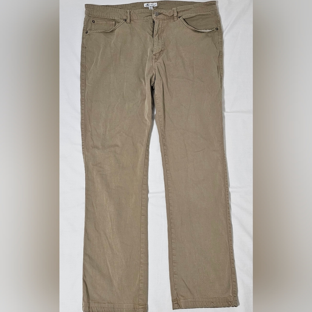 Peter Millar Men’s 36 Khaki Stretch 5-Pocket Pants Cotton Modal Mix Golf Casual